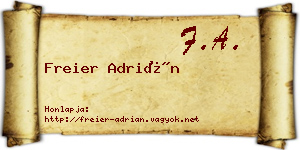 Freier Adrián névjegykártya
